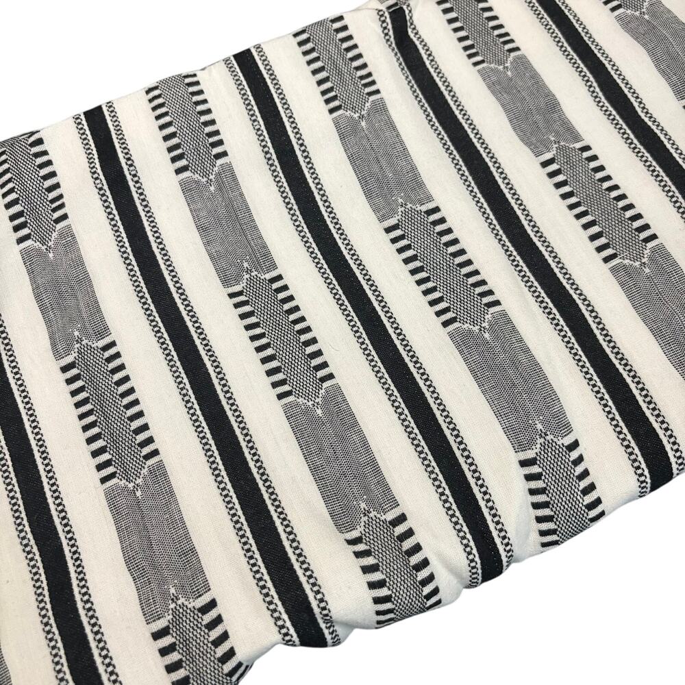 African Mudcloth Style Fabric Black White Cotton Woven Textile 52" x 4.75 Yards